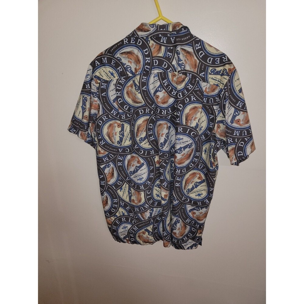 COLUMBIA Mens Red Drum Fish Amber Ale Beer All Over Hawaiian Shirt Sz XL  (A24)